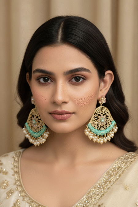 Mint Green Pearl Drop Heritage Earrings