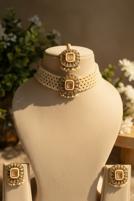 Polki Beads Necklace Set